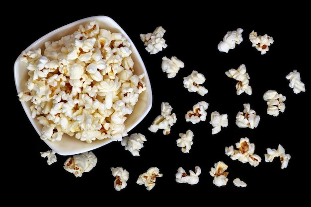 High angle view of food over black background