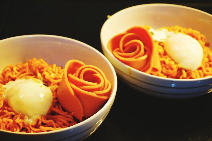 Photo high angle view of food in bowl on table