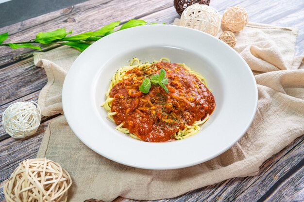 High angle view of food in bowl on table