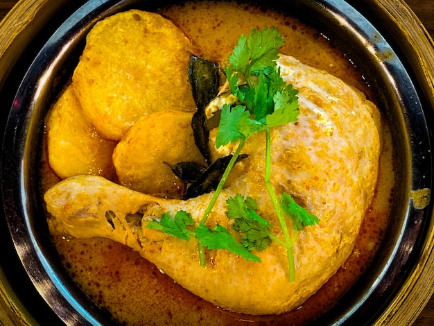 High angle view of food in bowl