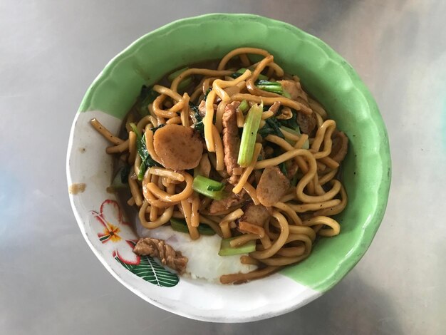 High angle view of food in bowl