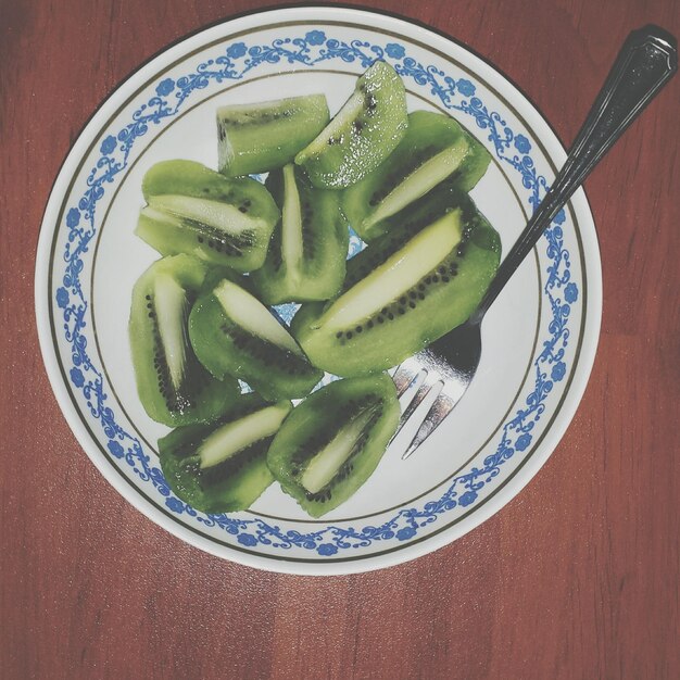 High angle view of food in bowl