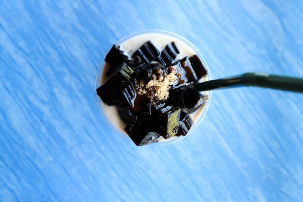 High angle view of food in bowl