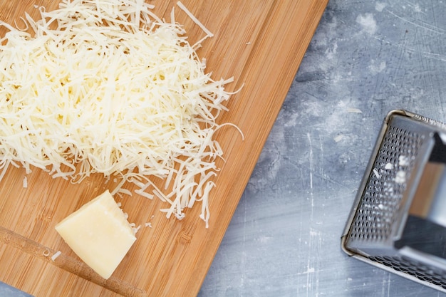 High angle view of food on cutting board