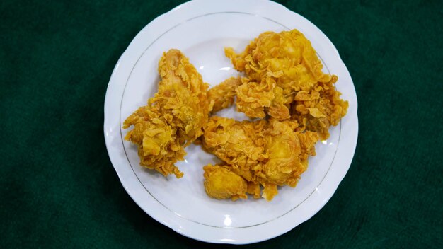 High angle view of food in plate on table