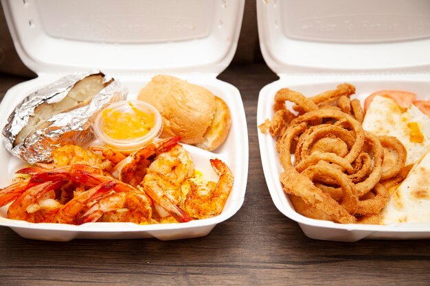 High angle view of food in plate on table