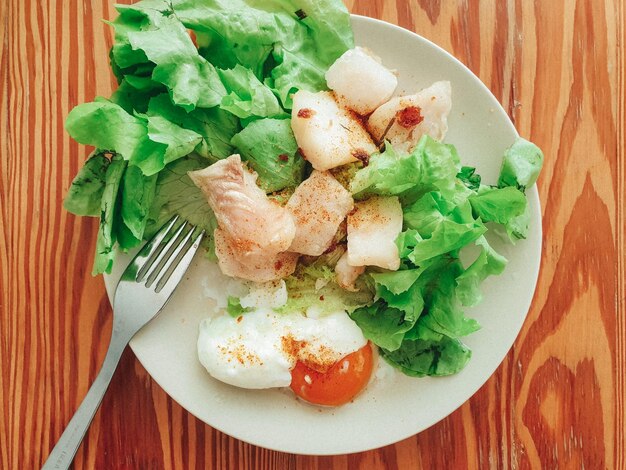 Photo high angle view of food in plate