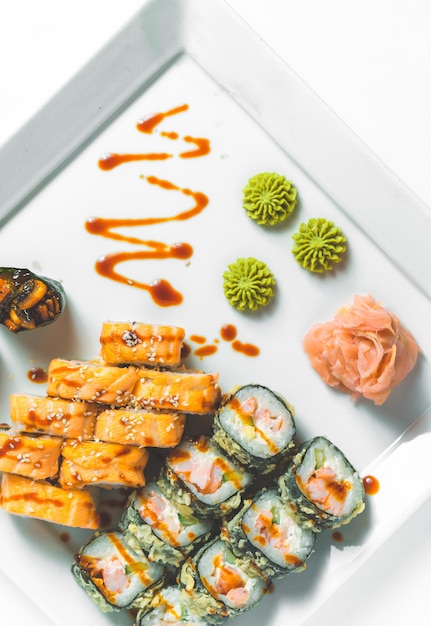 high angle view of food on plate