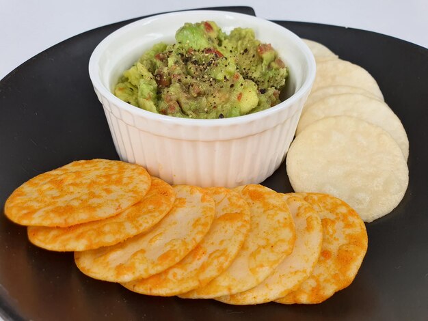 High angle view of food in plate