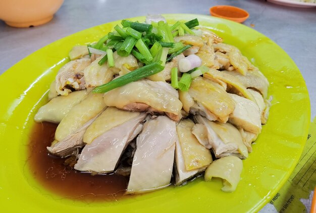 High angle view of food in plate