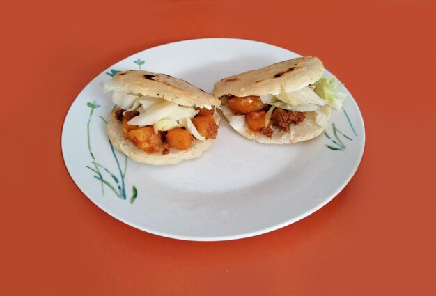 High angle view of food in plate