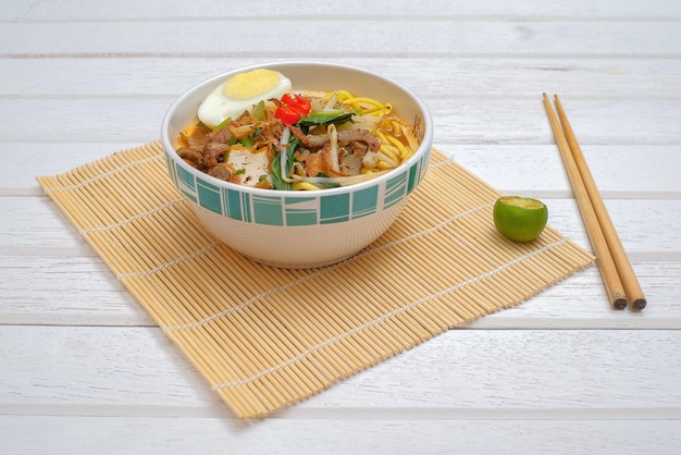 Photo high angle view of food served in bowl