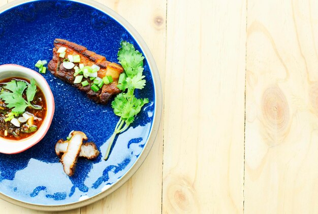 Photo high angle view of food served in plate