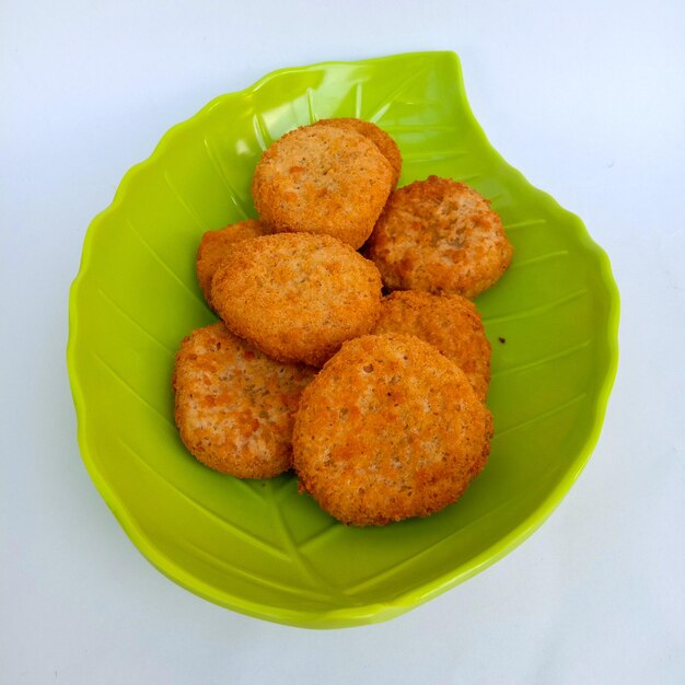 High angle view of food served on plate