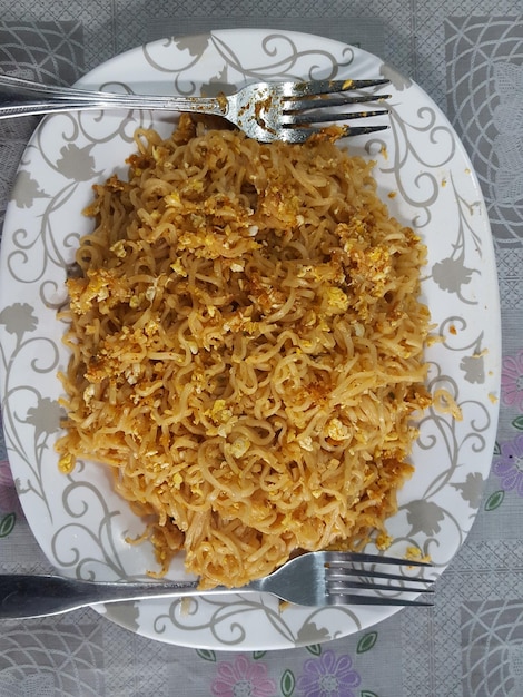 Photo high angle view of food served in plate