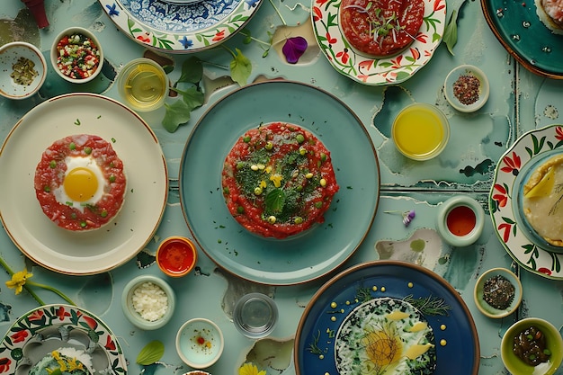 High angle view of food served in plate