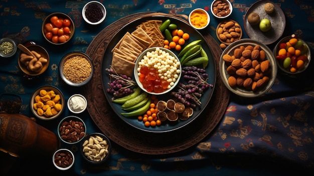 High Angle View of Food on Table Against Background