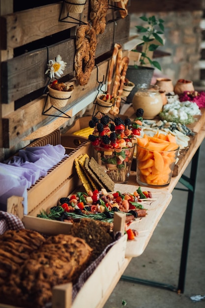 High angle view of food on table at market