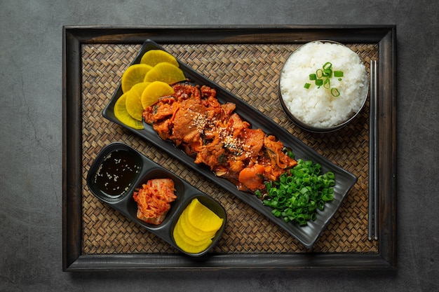 High angle view of food on table