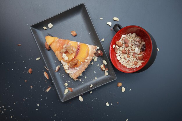 High angle view of food on table