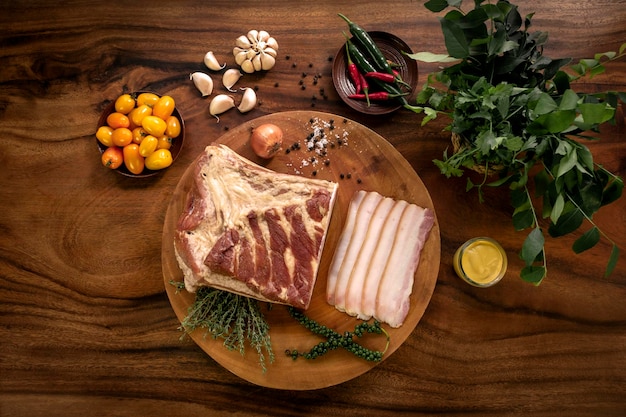 Photo high angle view of food on table