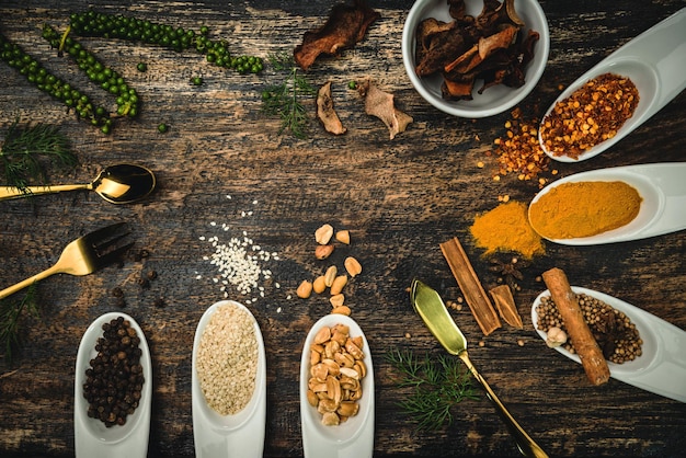 High angle view of food on table