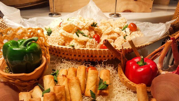 High angle view of food on table