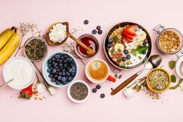 High angle view of food on table