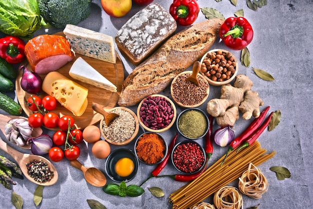 High angle view of food on table