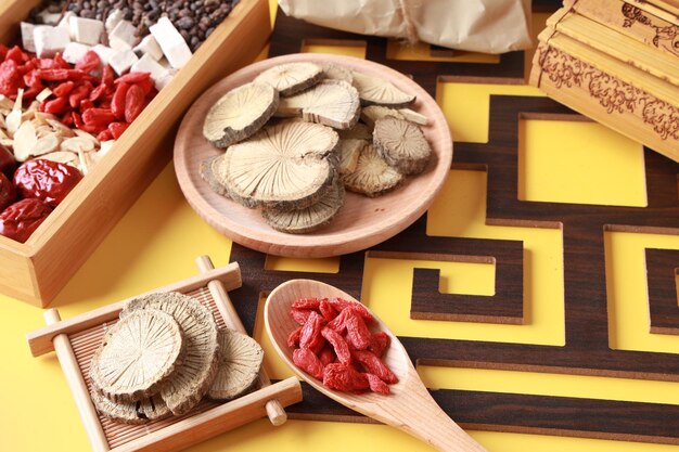 High angle view of food on table