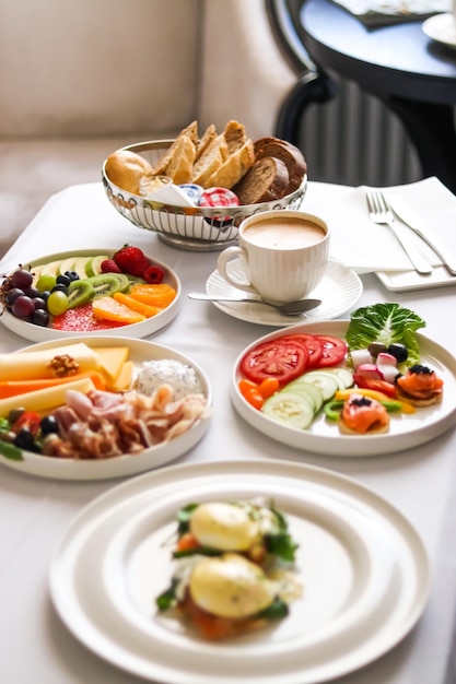 High angle view of food on table