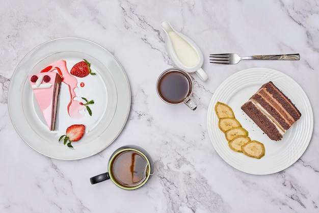 High angle view of food on table