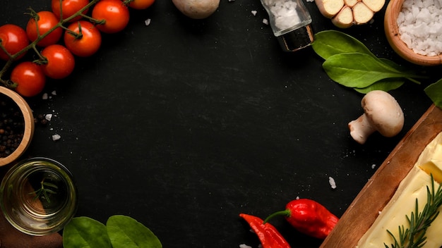 High angle view of food on table