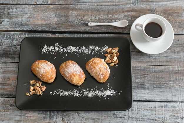 High angle view of food on table