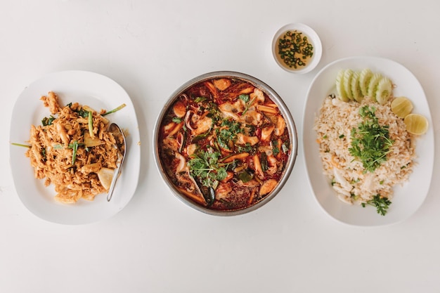 High angle view of food on table