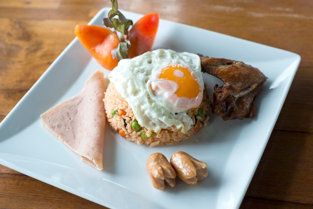 High angle view of food on table