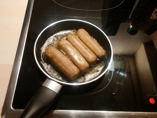 High angle view of food on table