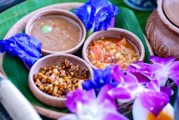 High angle view of food on table