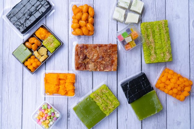 High angle view of food on table