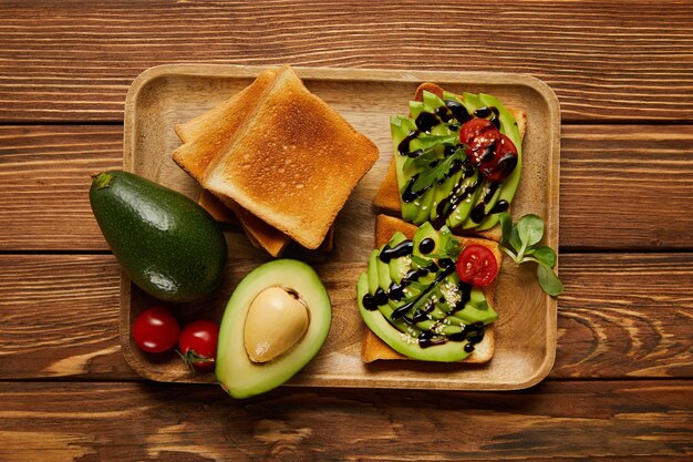 High angle view of food on table