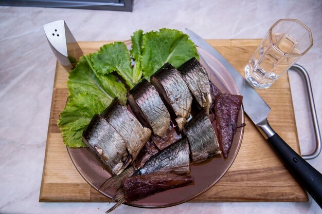 桌上食物的高角度視角