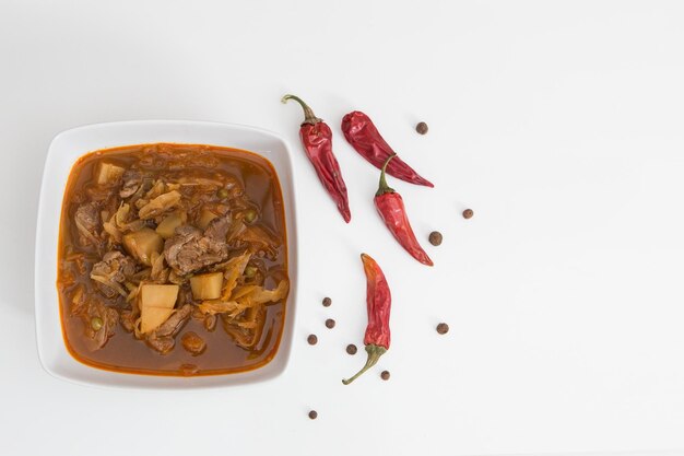 Photo high angle view of food over white background