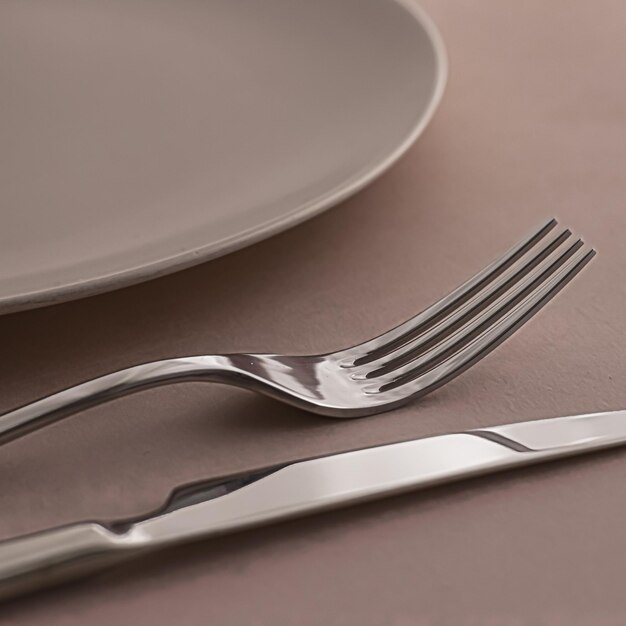 High angle view of fork on table