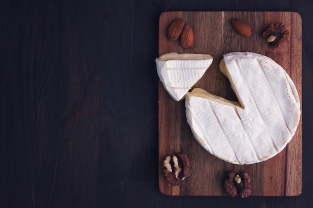 high angle view of french cheese