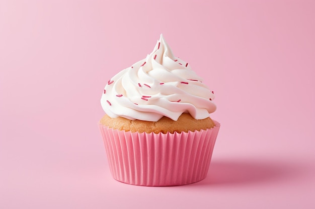 High angle view of fresh donut on pink background