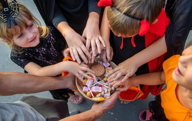 High angle view of friends stacking hands