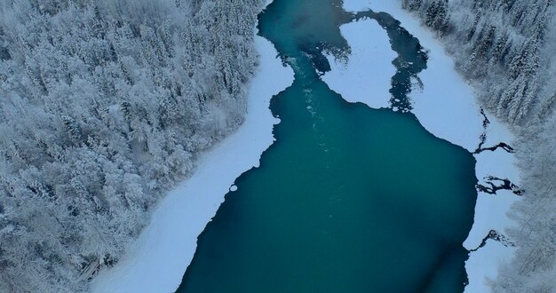 Photo high angle view of frozen sea