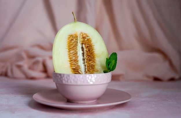 High angle view of fruit in plate on table