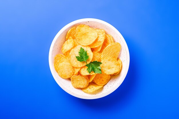 High angle view of fruit on table against blue background