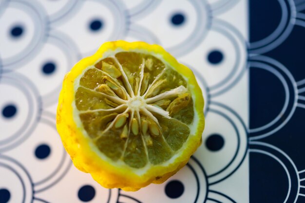 High angle view of fruit on table